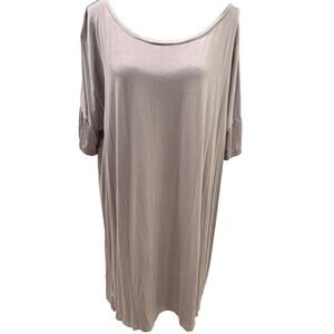 Recliner Night-Tee Sleep Dress Knee Length- Purple - XXL